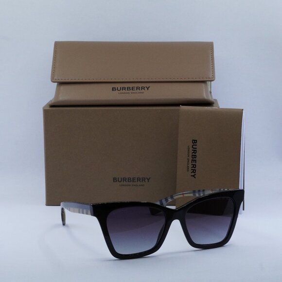 Burberry Elsa BE4346 39428G Cat Eye Sunglasses - Black/Brown/Grey - Picture 6 of 9